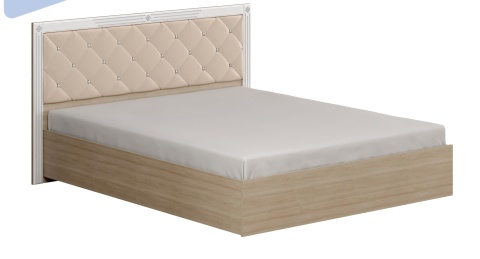 Кровать Амели с Мягкой Спинкой Дуб Сонома Светлый/Белый Глянец (Д-1792 х В-1030 х Г-2042 мм)