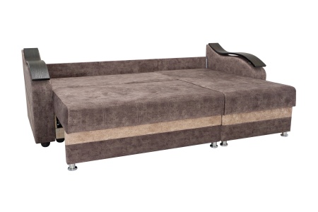 Диван угловой тик-так Милан коричневый / бежевый