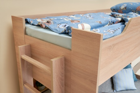 Двухъярусная кровать с диван-кроватью серый / дуб сонома