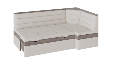 Скамья Угловая со Спальным Местом «Корса» (Дуб Сонома Трюфель/Кожзам Кремово-Бежевый)