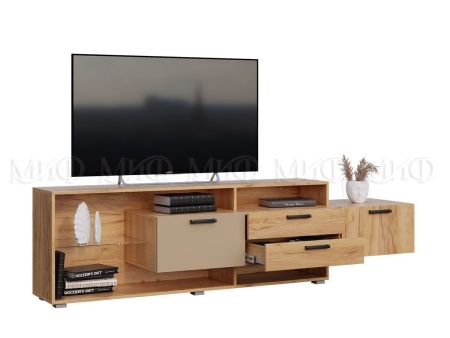 Гостиная Анси (Ш-2500 x В-1920 x Г-570 мм)/Дуб Крафт/Бежевый